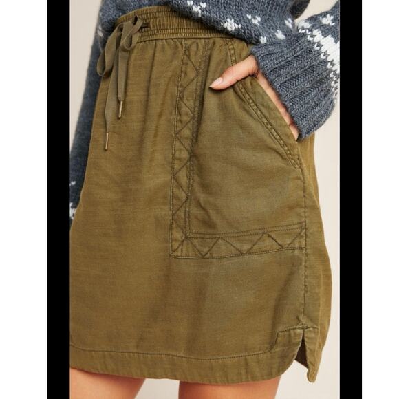 Anthropologie Pilcro‎ Lea Utility Mini Skirt Military Olive Green Size Small - Picture 1 of 12